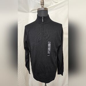 Linea Uomo Men's Black Half-Zip Sweater